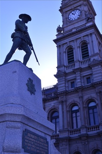 Soldier stands by the Law Courts