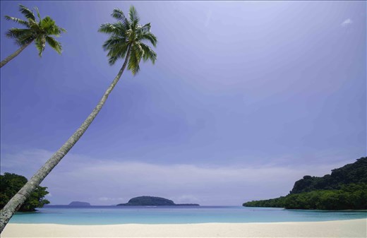 Another palm fringed beach, Champagne Beach, Santo