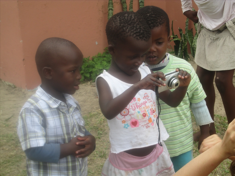 The children having a go at photography.