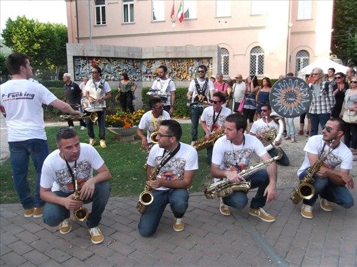 P Funking Band! They are amazing performers as well as great musicians.  We see them at most of the big festas. 