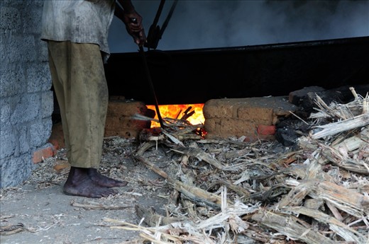 Lots of heat and sweat for making sweet