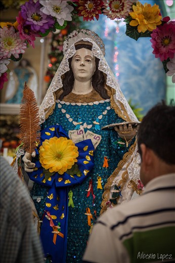 The virgin of Santa Lucia. Locals in Oaxaca believe that when you offer money to any saint, all the miracles you wish will come through. 
