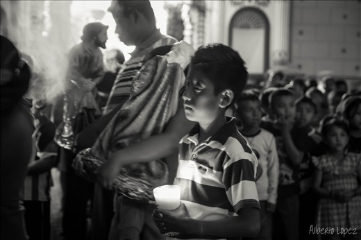 People of different ages participate to celebrate the birth of our baby Jesus. Catholicism is the biggest religion practiced in Mexico.