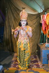 This is my cousin, Vishwanath, dressed as Lord Krishna, one of the main characters in the whole epic. Posing for a portrait backstage. : by santoshreddy, Views[386]