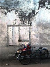 A becak driver is sleeping inside his becak. Becak is a traditional transportation tool in Indonesia. It's similar with pedicab. The drivers usually also sleep on their own becak in the night.: by saptoandika, Views[606]