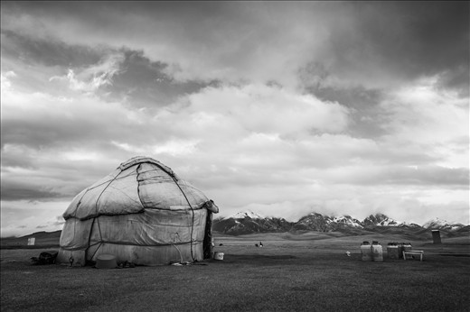 The last remaining yurt town here after the cold came, they waited for us.