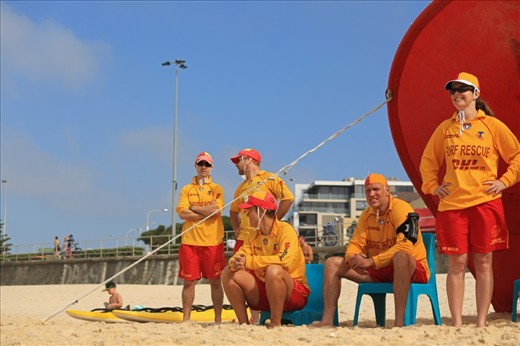 Before the crowds arrive, the volunteer lifesavers ignore their hangovers & set up the beach to make sure Bondi's thousands of visitors have a safe trip to the beach.