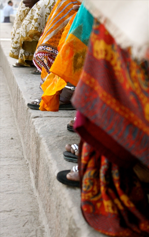 Locals taking a rest in the heat, along the river.