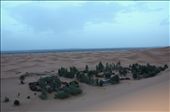 By the time the group reaches the camp, the sun is beginning to set. A large dune is the perfect place to see the sunset and get a bird's eye view of the Berber camp where the group will spend the night.: by sarahewentz, Views[148]