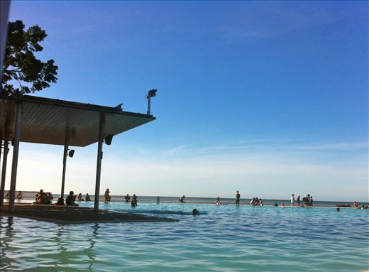 Relaxing at the Cairns' Lagoon.