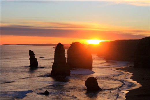 The 12 Apostles at Sunset.