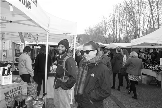 At the market with Steffan.