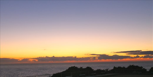 Enjoying the sunrise on our coastal walk. 