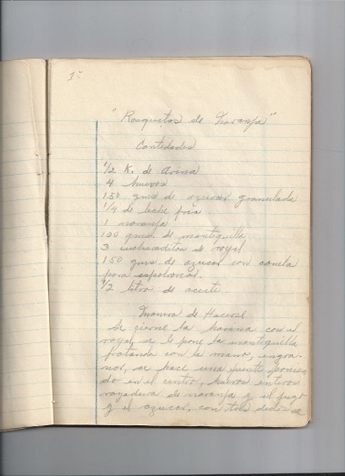 The original recipe, in Spanish.