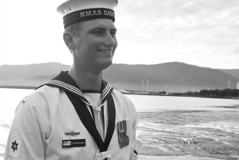 Though ANZAC day is a day to remember to loss and blood shed sacrificed for the protection of australia, our sailors hide their sorrow behind their smiles and he is proud to be protecting his country's shores.   
