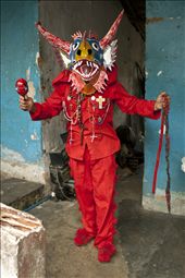 A Dancing Devil, wearing typical garments and ready to perform in the town of San Francisco de Yare, Venezuela. This ritual dates back hundreds of years with the arrival of the Spaniards to the Americas.: by sashaadato, Views[312]