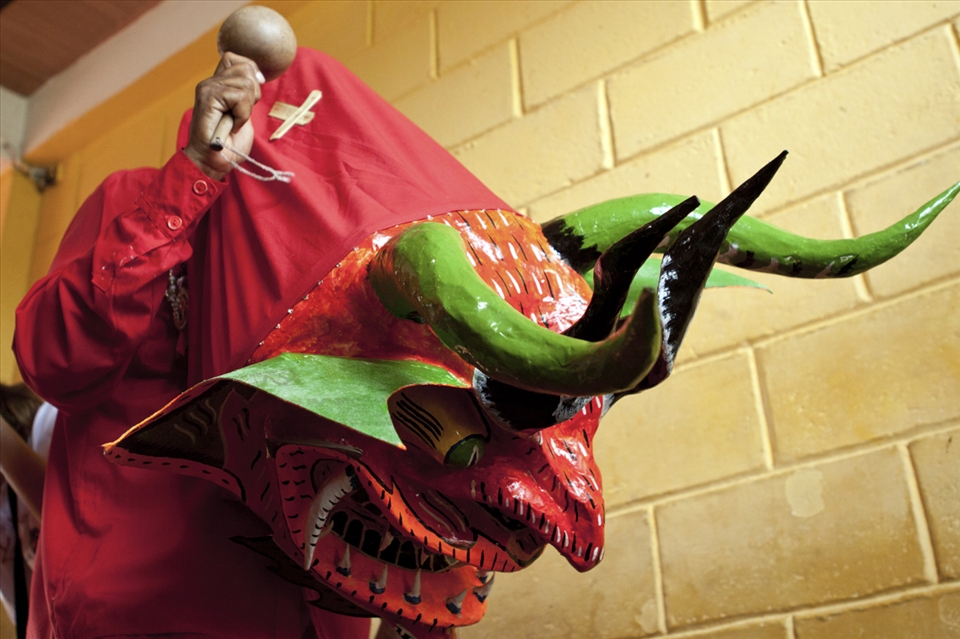 This religious celebration has evolved around symbols representing the struggle of good versus evil. The ritual is described by residents as a dance of cultural resistance. 