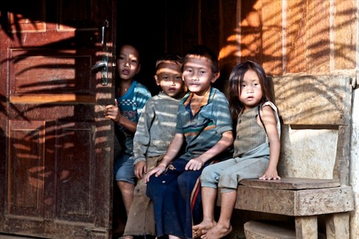 The village kids of Long Lao Mai, Northern Laos