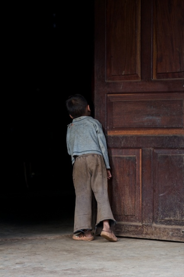 No electricity is used in the village during the day, houses are dark and gloomy