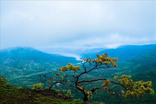 A picturesque and serene view from top of a mountain demonstrating how ravishing natural beauty can be.... The breeze here was even more soothing...
