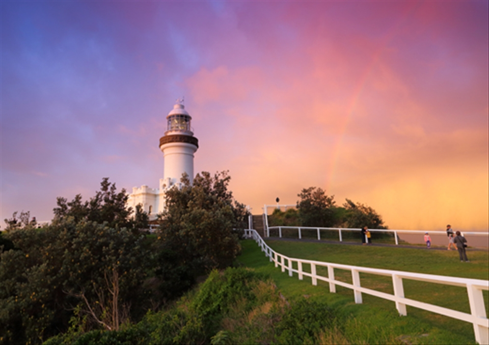 Rainbow before the storm at Byron Bay Light House