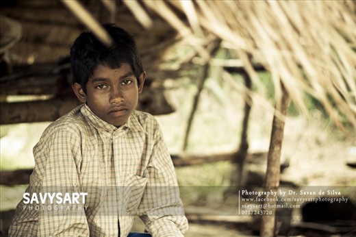 The photos represents the simple yet content life lived by a farming family in the rural areas of Sri Lanka. Their lives lag behind in time, with no electricity, piped water or machinery. The nearest village has to be accessed through 5km of thick forest where elephant attacks are not a rarity. The children have little heard of schools. They live in tree houses/ 
