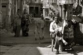 The man's sitting by his shop, and hoping for passers by to buy his work.: by scholarshipentry2012, Views[252]