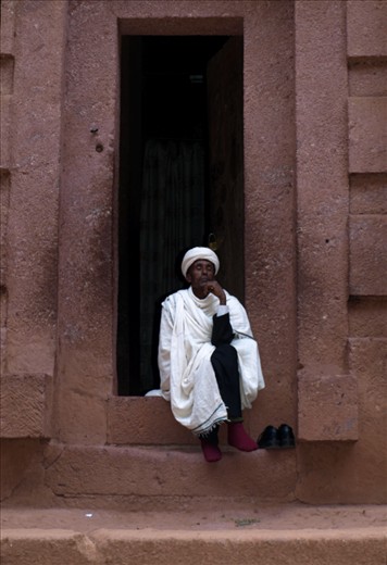 A monk resting in Lalibela