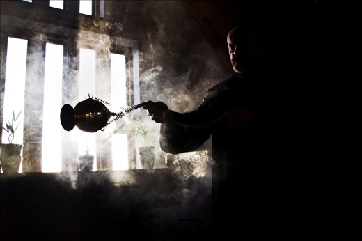 The air is conditioned with incense before a ceremony