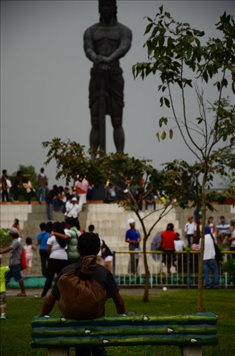 A homeless person wondering