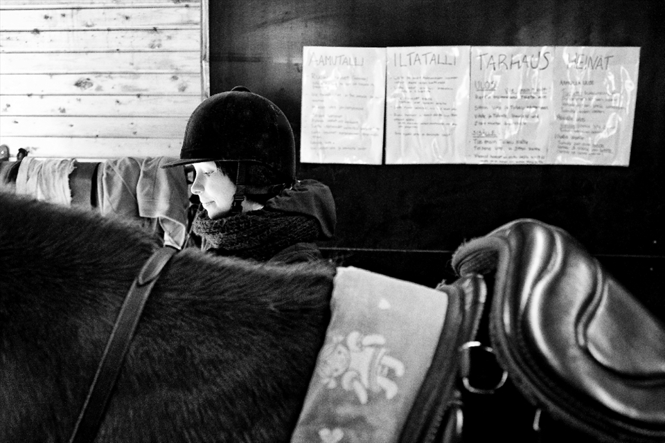 Taking one of the horses for a ride when everything is done.