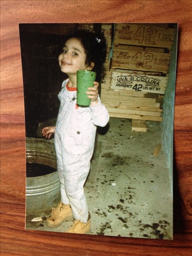 That's me. This toddler toasts the camera.