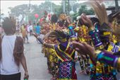 Paraders in full Sinulog costume walk into the Blessed Sacrament Parish in Cebu City where the parade comes to an end late in the afternoon.: by seed_ifferent, Views[615]