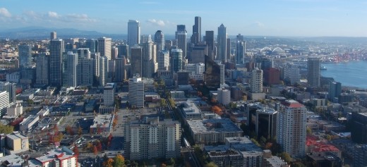 A rare view of the city which is usually masked by clouds and fog. 