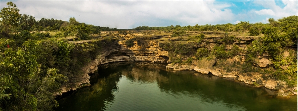 The sacred bonding....
In Gujarat there is a village Maraj. After crossing sevral raw paths there is a area called Khadaiya there  is a temple name Khodiar Mata Temple. In that area it is amazing to see that there is a beautiful clean and fresh water lake. According to local residers earlier, it used to be a part of a river but  solwly it cut down to a lake. BUt the beauty of that place is there are thousands of fishes which can be seen through easily. The water is 60-70 feet deep.  