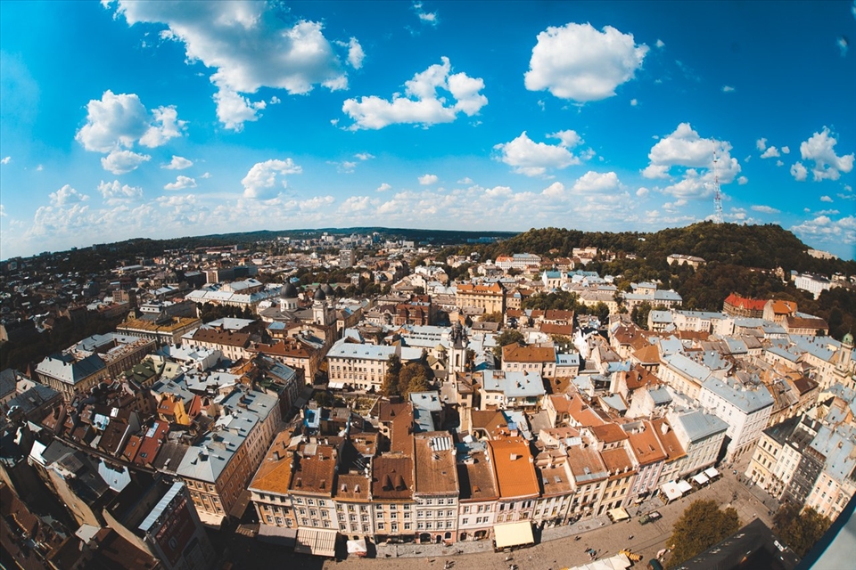 Lviv from a height bird flight