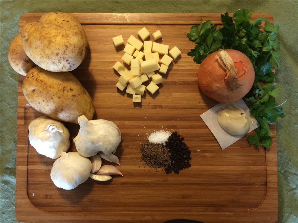 Still life of soup ingredients