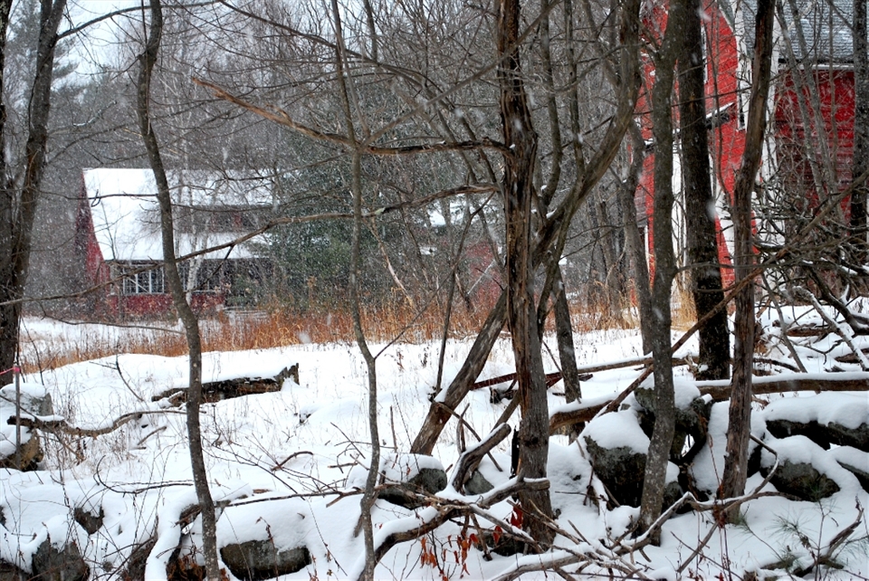 I grew up in the middle of the woods in New Hampshire. This abandoned red farmhouse and barn provided me with countless hours of entertainment, despite my dad's efforts to keep me out. 