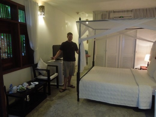 We decide to celebrate Joe's birthday in style by paying a bit extra for a fancy resort in Hoi An... not too shabby