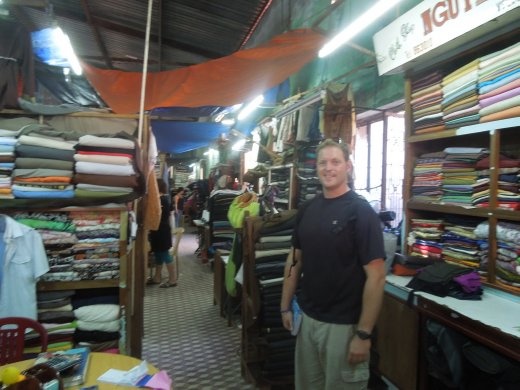 Inside the giant cloth market in Hoi An-- here we would find our tailor, My, who made us all our clothes during the course of the week!