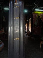 Marks on one of the pillars showing the flood levels :-( : by sglass, Views[150]