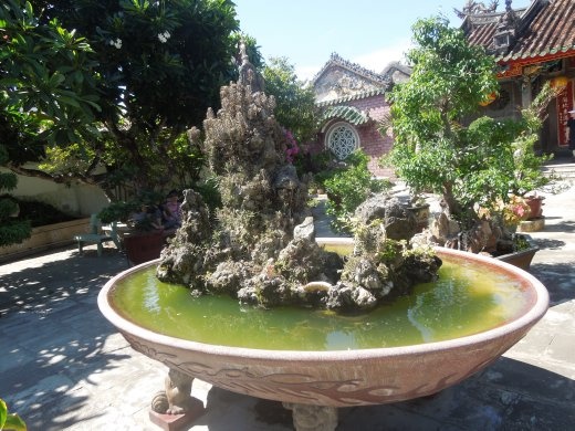 Cool miniatures set up in ponds and fountains around the grounds