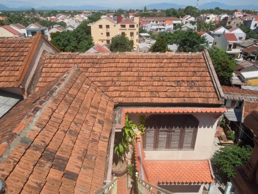 View down to our hotel from the top