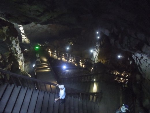 Headed down into the Cave-- lucky we had this nice staircase