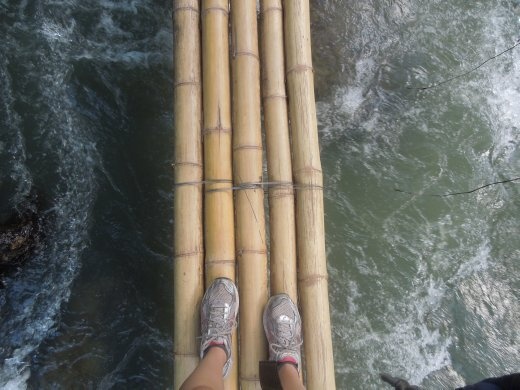 Crossing the bridge... at least it wasn't high