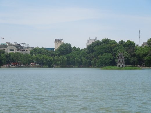 The view out to Turtle Tower in the center of the lake