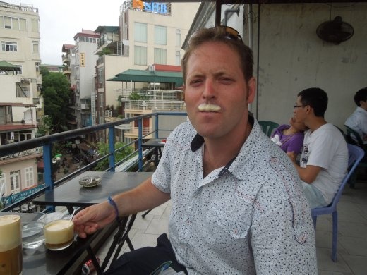 One of their speciality coffees includes whipped egg whites- so it makes a very nice foam