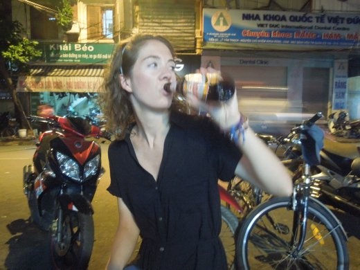 Imbibing the local beer