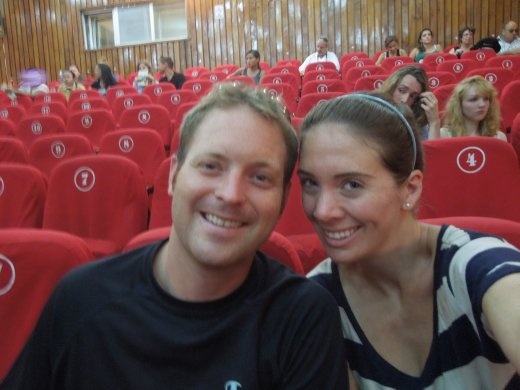 Very excited to see our first water puppet show... and not sure what to expect!