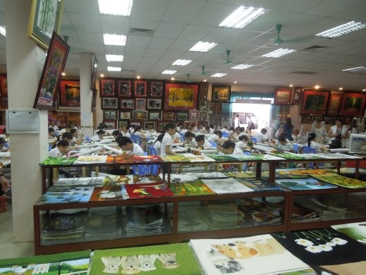 A tourist stop between Hanoi and Ha Long Bay-- this massive warehouse where all sorts of 